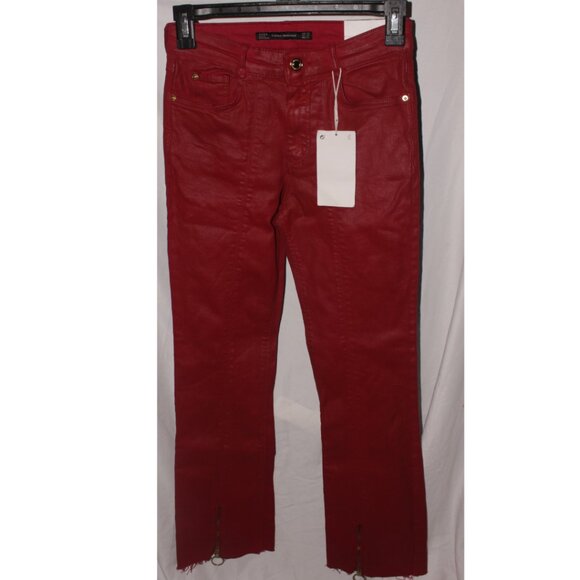 NWT Zara TRF Coated Jeans Size 00 - Picture 1 of 4